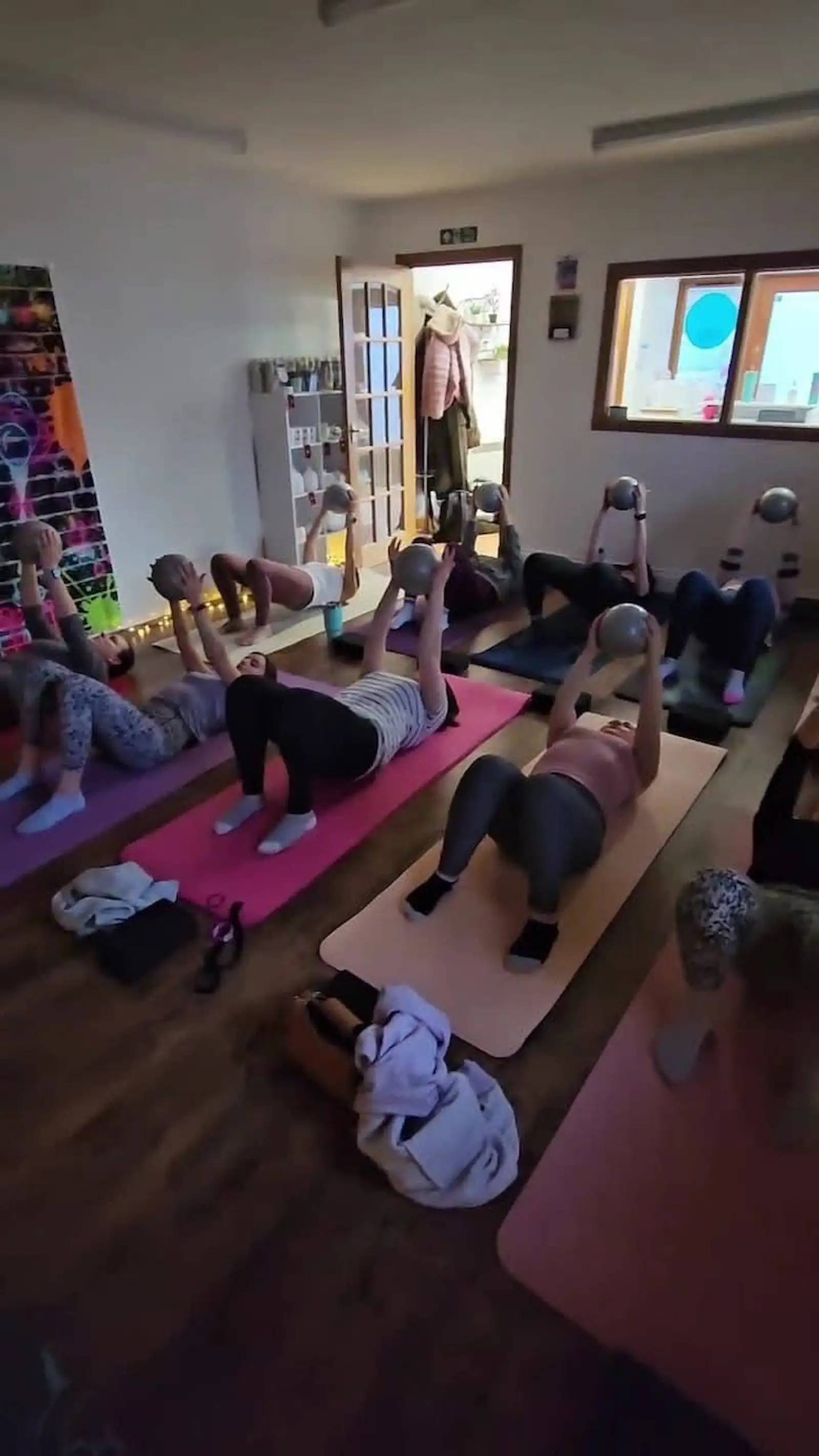 Painted ceramic items in the studio gallery